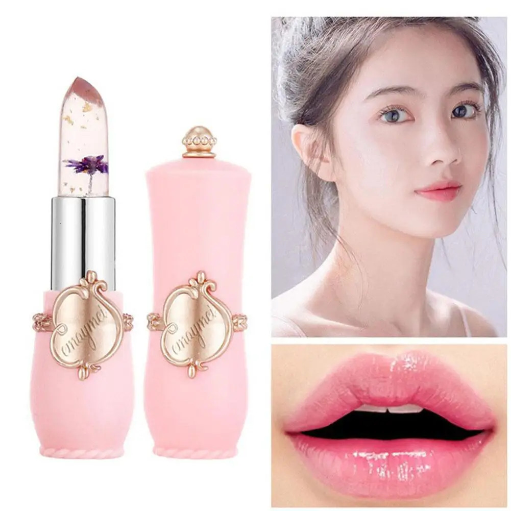 6 pieces/box crystal transparent flower jelly lipstick kit agent nourishing lipstick temperature changing lip gloss 241031