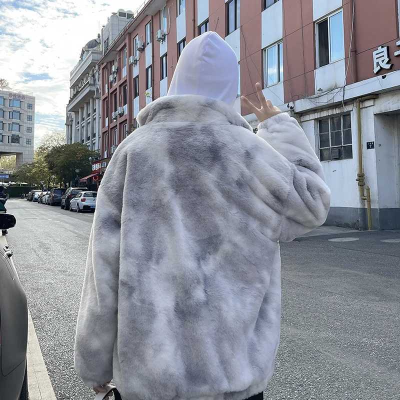 Handsome Lambwool Padded Jacket for Men Faux Fur Thickened Winter Lapel Coat 2023 New Fashion High Street Bigh Coats Top Q11XJ241102