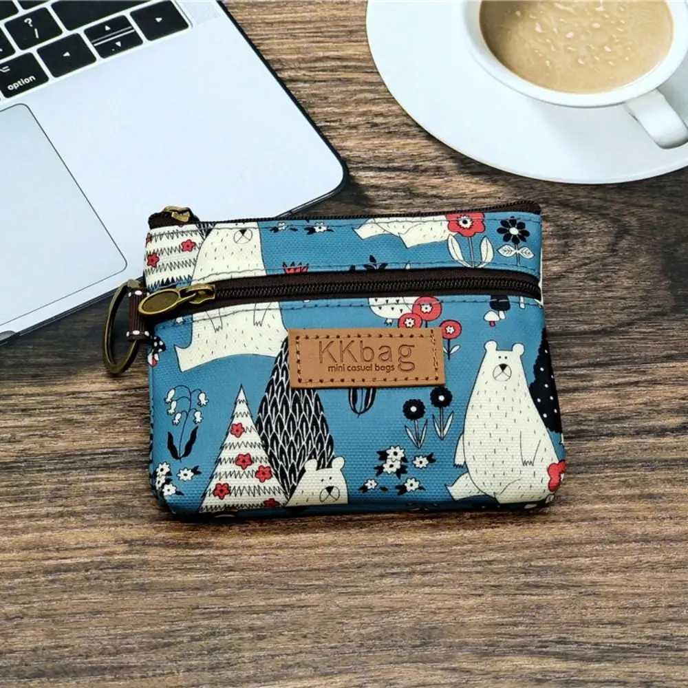 New Carto Animals Wallets Zero Purse Coin Bag Women Short Mini Key Card Holder Storage Bag Cute Zipper Purse Student Mey BagXJ241111