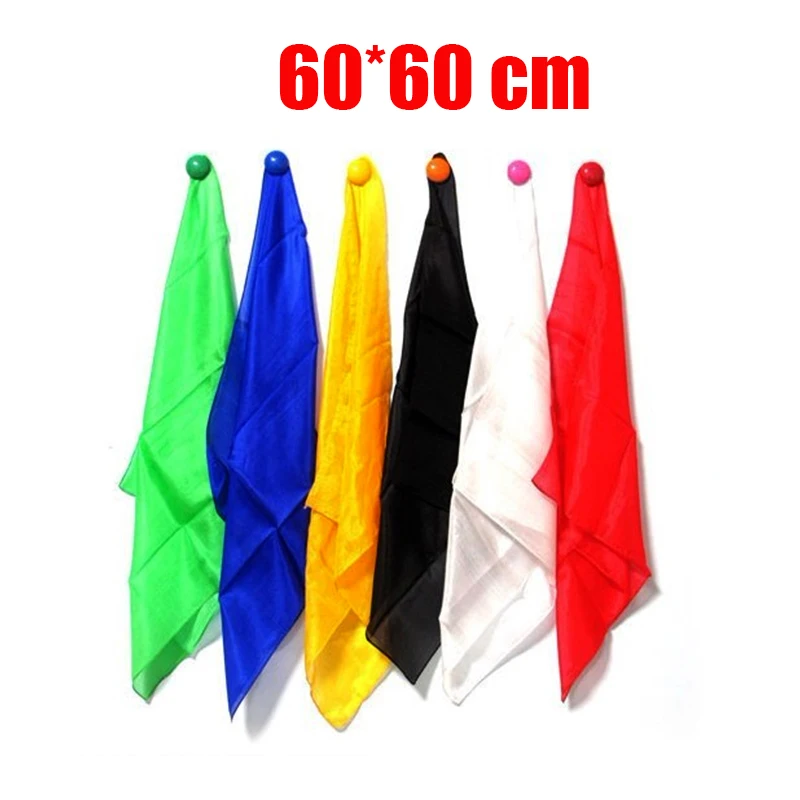 1 Pcs 60* 60 Cm Colorful Silk Scarf Magic Tricks Close Up Street 2025 new Stage Magic Prop Accessories Magicians Gimmick Illusion