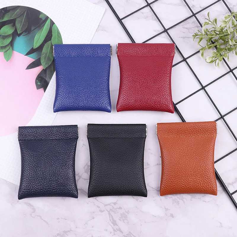 creative PU Leather Coin Purse Holder Small Wallet Mey Earphe Coin Change Pouch For Women Men squeeze to openXJ241111