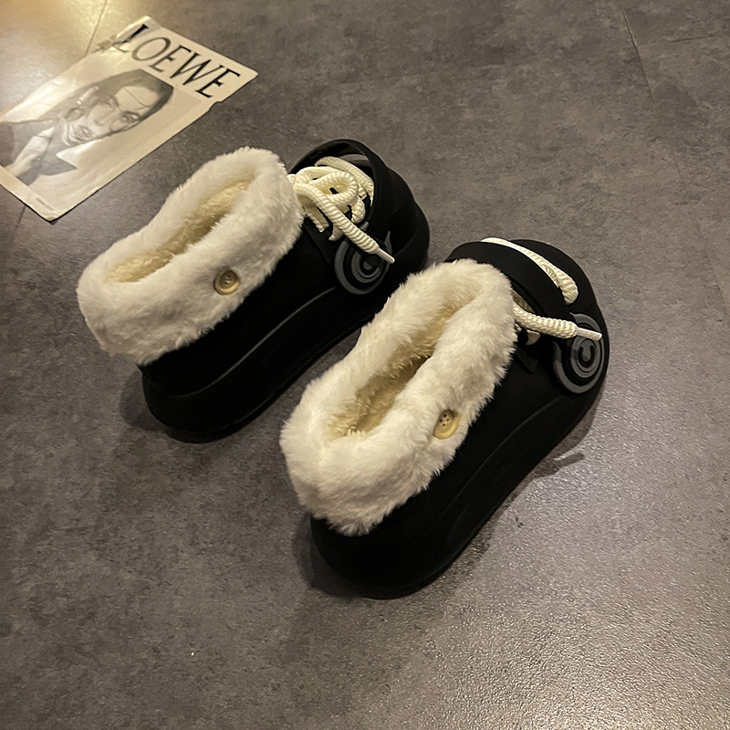 Women's Strap Earphones Winter Warm Cotton Shoes Free Shipping