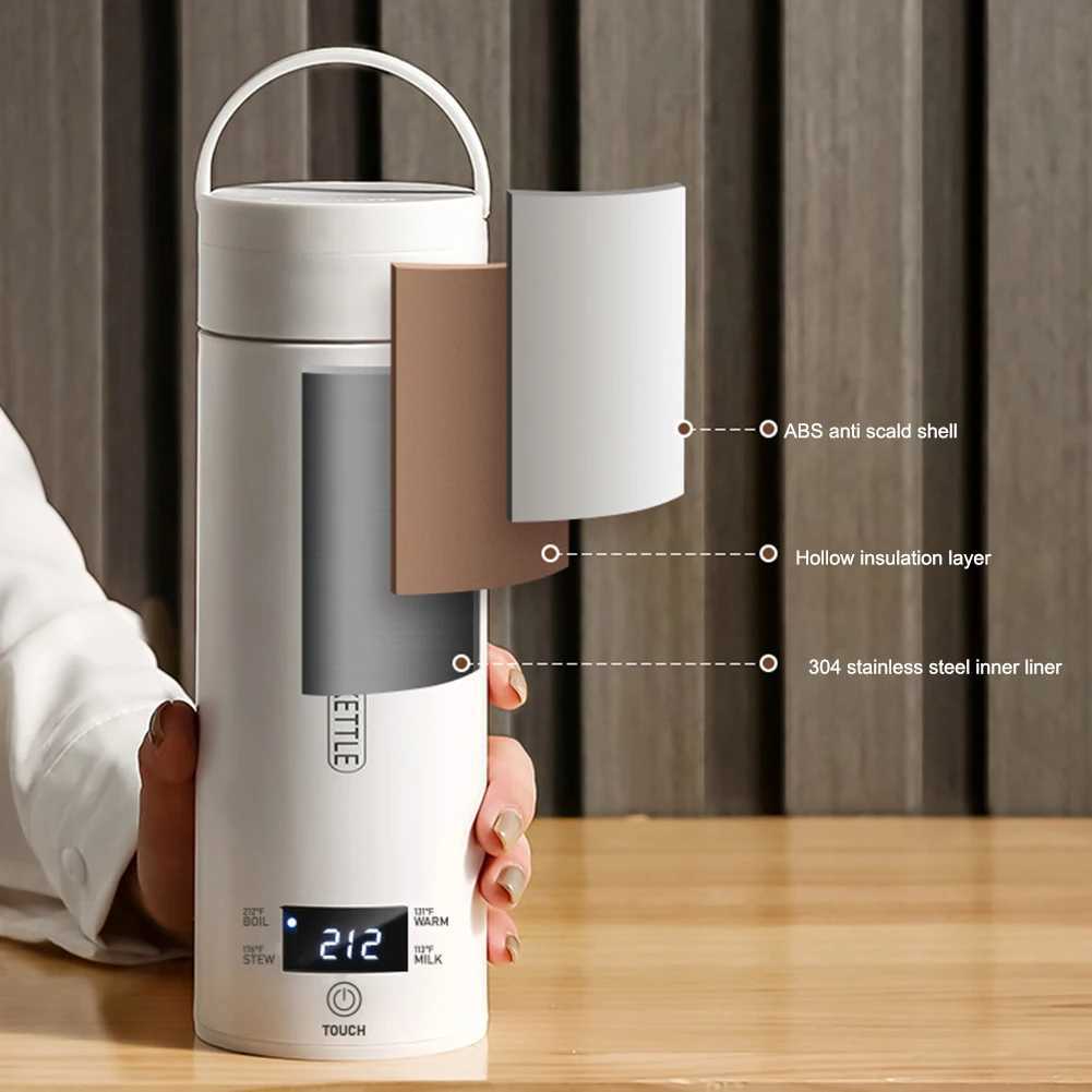 500ML travel electric kettle for quick boiling water portable kettle with 4 temperature settings 304 stainless steel kettle Y241102