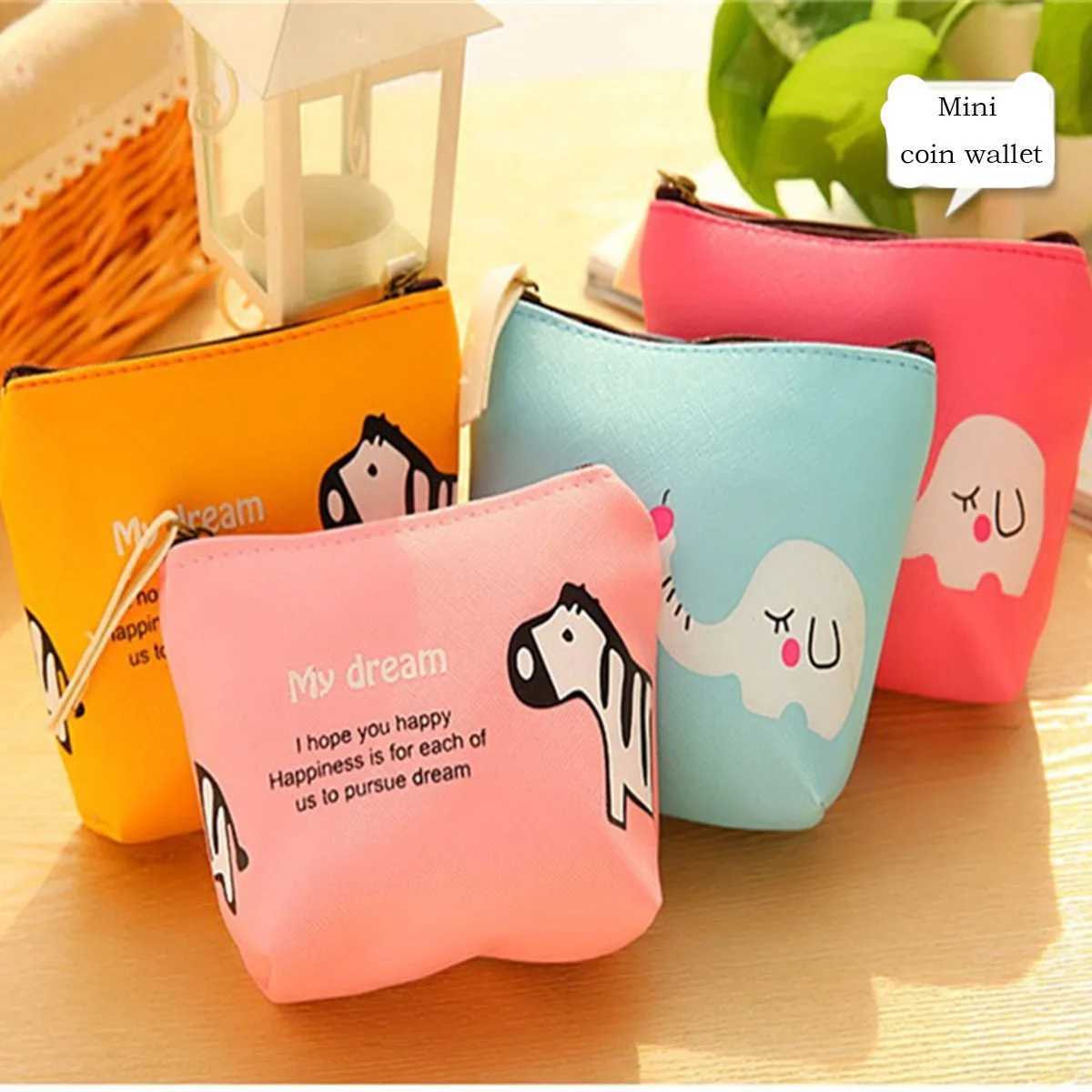 Student Carto Coin Purse Canvas Mini Zipper Coin Bag Cute Small Purse Portable Women Wallet Change Purse Key Earphe PouchXJ241111