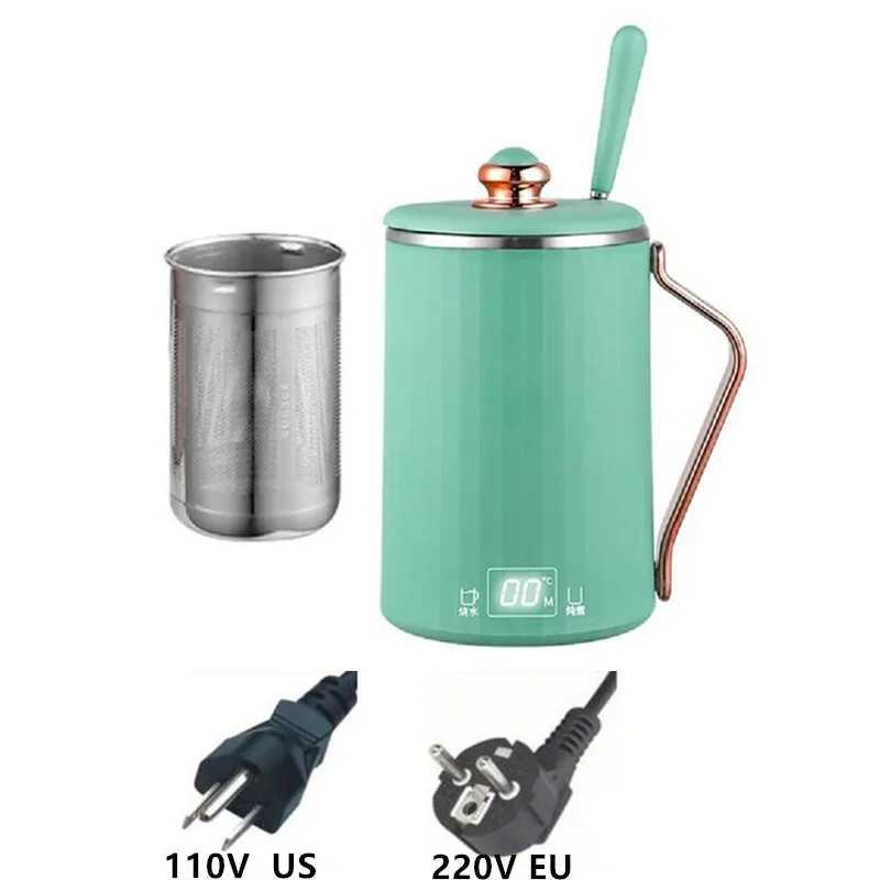 110V/220V Mini Electric Kettle Portable 450ML Heating Thermostat Electric Toast Outdoor Travel Insulated Kettle Y241102