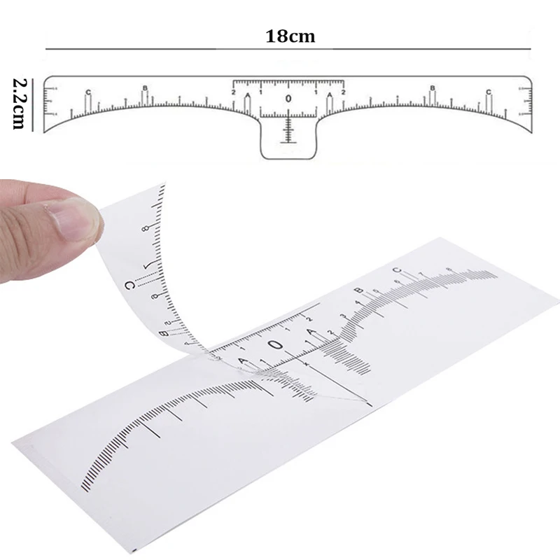 100/50/30/20/10pcs Disposable Tattoo Eyebrow Ruler Sticker Adhesive Microblading 2025 Tattoo Measurement new Tools for Permanent Makeup