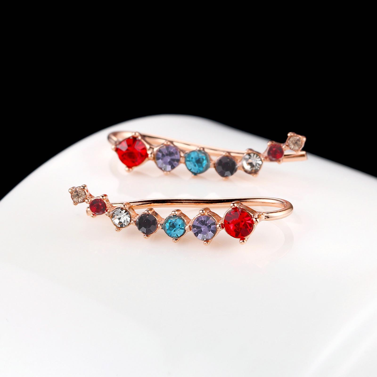 Simple and Fashionable AAA Zircon Ear Clips for Women Gold-plated Earrings Popular Jewelry Wholesale