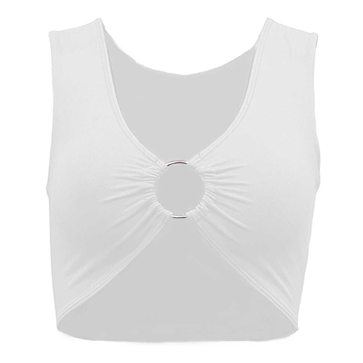 Womens Tshirt WoMens Summer Exposed Navel Woman Vest Womens Knits V-neck Solid Color Small Metal Ring Hollow Open Back Sexy Slim Fit Vest 241024