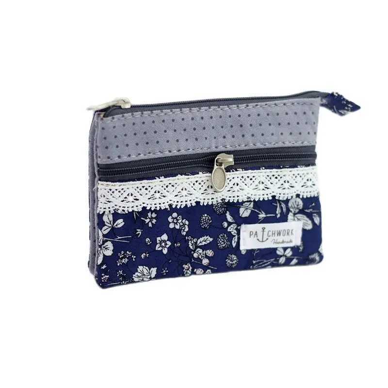 Womens Cott Floral Pattern Coin Purse Female Cloth Wallet Small Mey Pouch Card Bag Ladies Little Handbag Bolsa for GirlsXJ241111