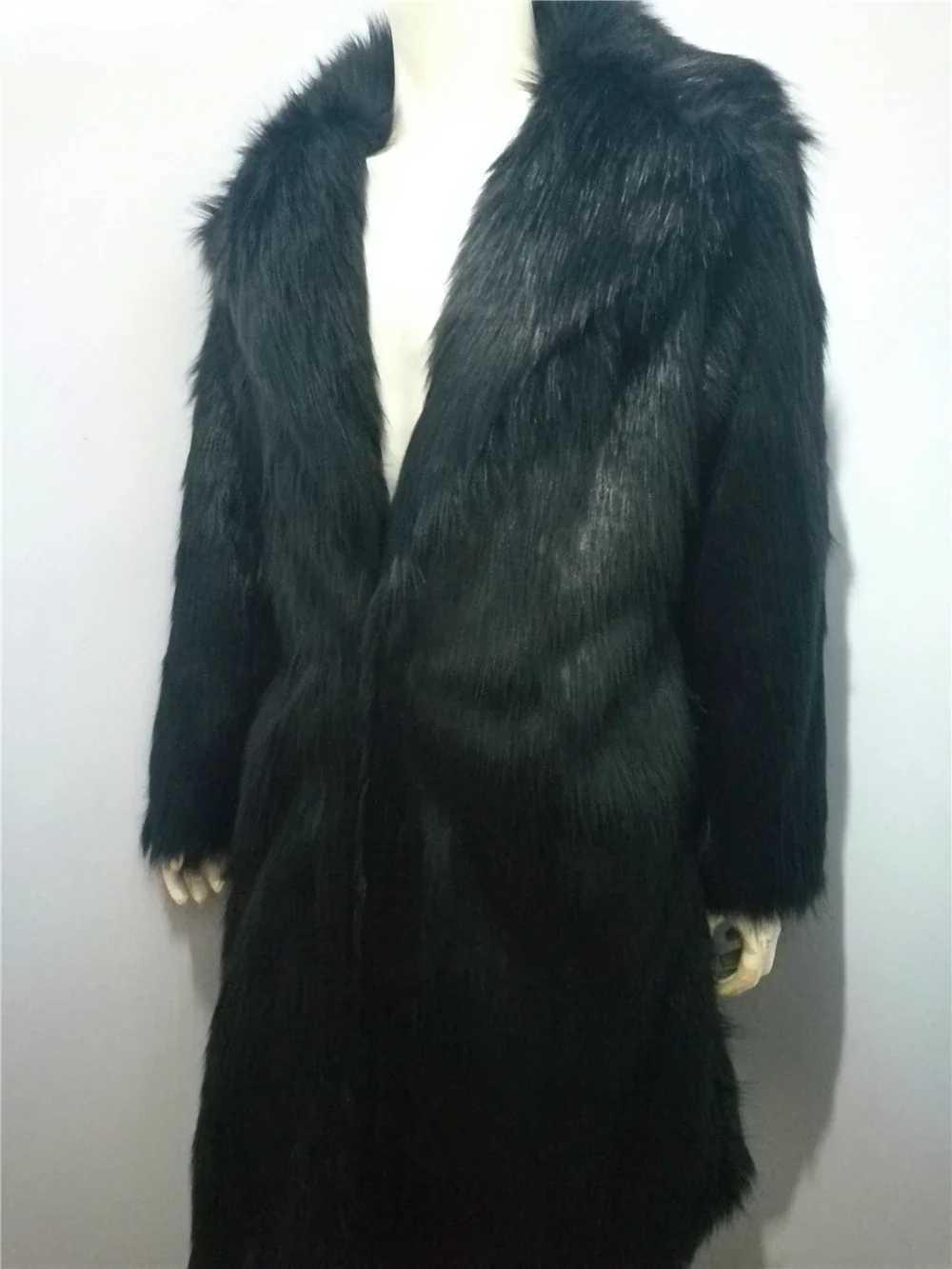 Men Artificial Fur Coat Black Long Winter Warm Coat Male White Blue Rose Cute Warm Fluffy Faux Fur Windbreaker Plus Size S-6XLXJ241102