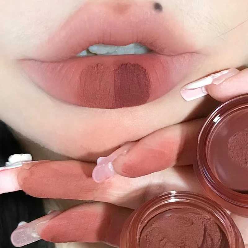 4-color velvet matte canned lip balm waterproof durable non stick cup soft silk texture coloring lip gloss Korean cosmetics and makeup W241101