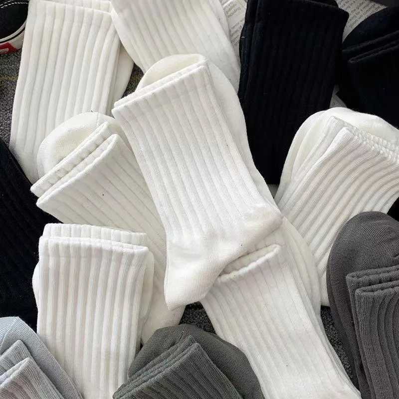 5 Pairs Mens High Rubber Band Waist Couple Mid Tube Sports Solid Spring/Summer Basketball Four Seasons LX241102
