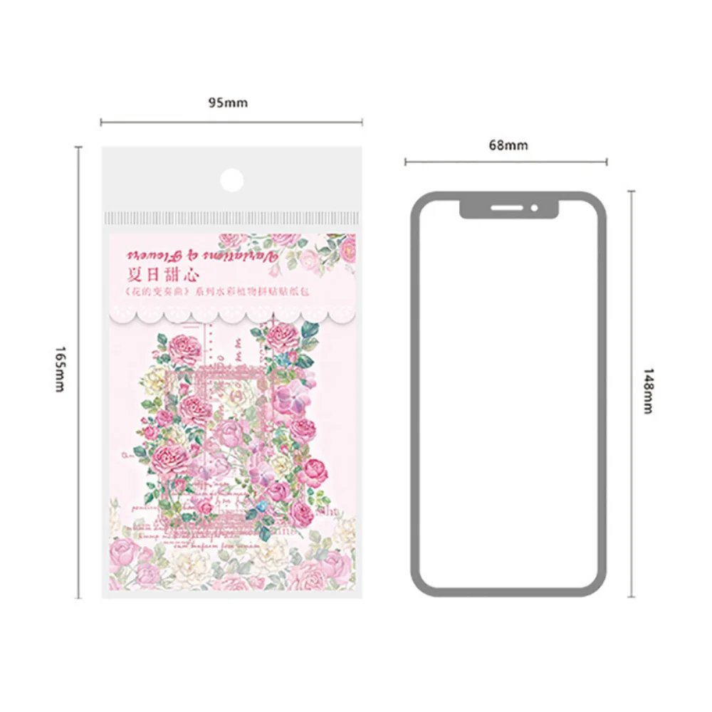 Mr. Paper 8 Style new 20pcs/bag Aesthetic Rose Sticker 2025 Creative Plants Flowers Hand Account Materials Decorative Stationery Sticker
