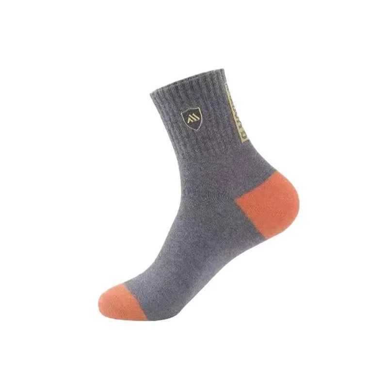 5 Pairs Solid Color Anti-odor Breathable Sports Men Business 100% Cotton Breathable Odor Proof Mid Length Stockings LX241102