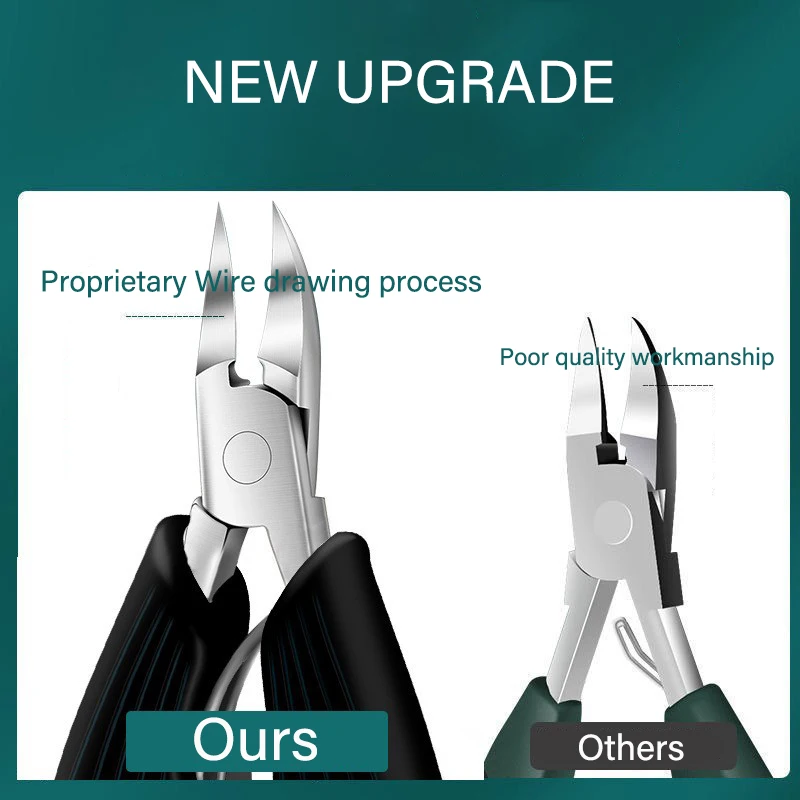 2025 Professional Toe Nail Clippers Cutter ingrown toenail tool Thick Nails new Dead Skin Dirt Remover Super Sharp Curved Blade Nail Tool
