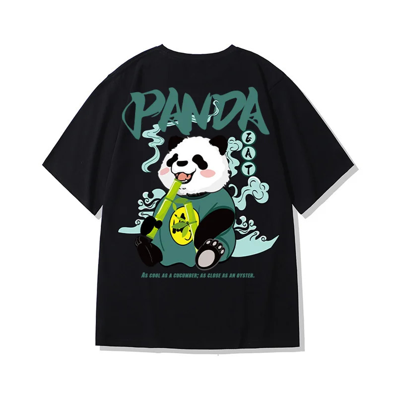 Kawaii Vintage Anime panda Print T Shirt Funny Men Summer Casual Short Sleeve Tshirts Male plus size Tops ropa y2k hombre Tees 240321