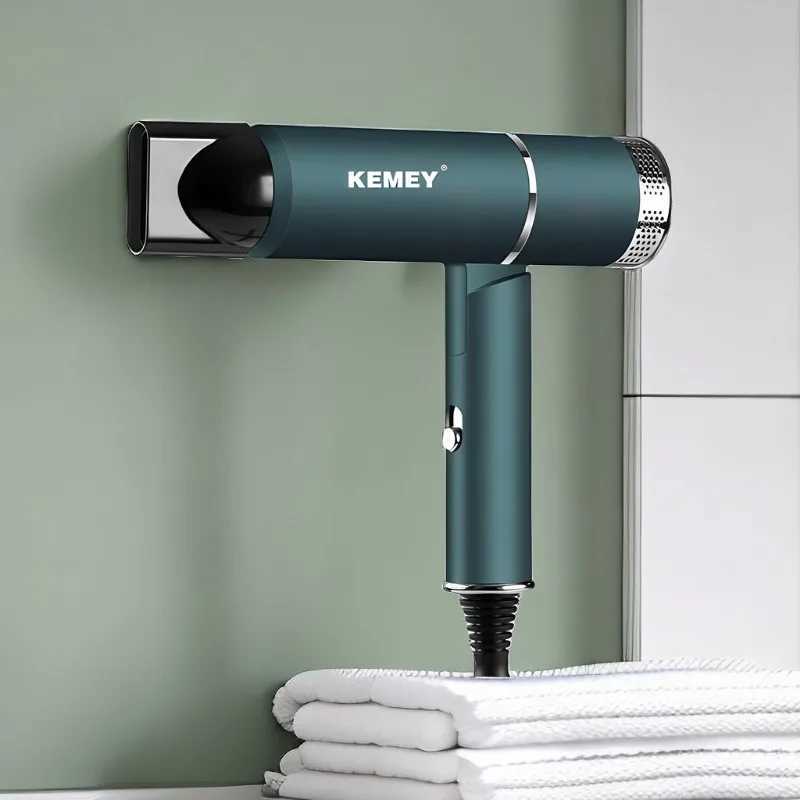 Hair Dryers KEMEI foldable Hair Dryer KM-9825 Professional Styling Salon Light Green Electric Hair Dryer Secador De Cabelo Profissional 240401
