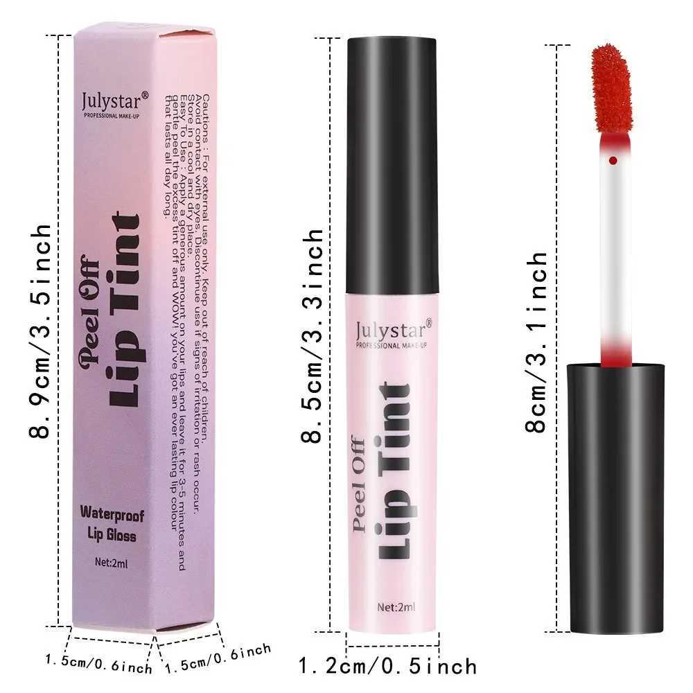Six color peeling liquid lipstick waterproof and durable lip gloss facial mask moisturizing cream tear lip line cosmetics Maquilage W241101