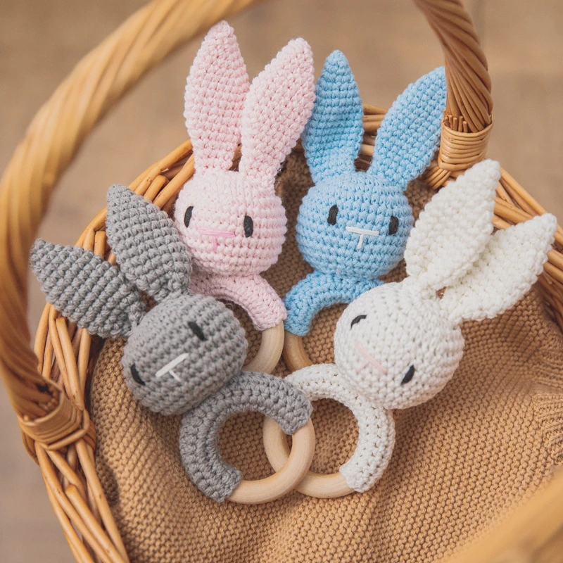 1pc Baby Teether Silicone Bracelet new BPA Free Cute Animal Silicone Elephant Giraffe Ring Wooden Babies 2025 Gym Montessori