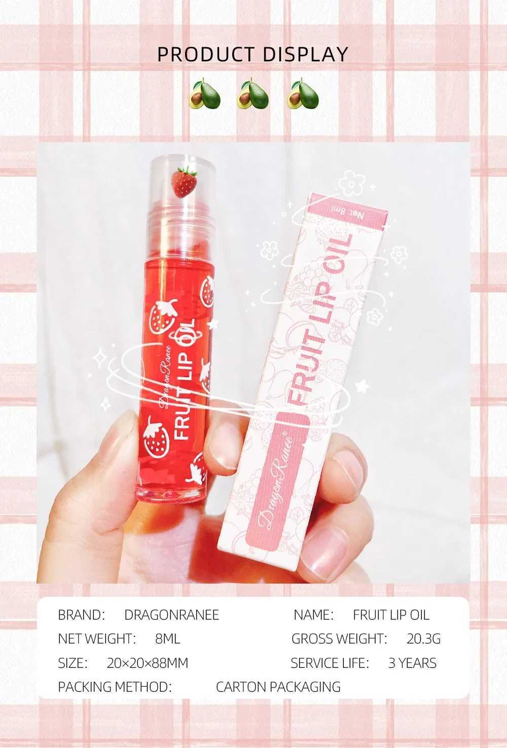 1 piece of lipstick moisturizing lipstick moisturizing ball colorless transparent fruit avocado peach strawberry grape cherry flavor W241101