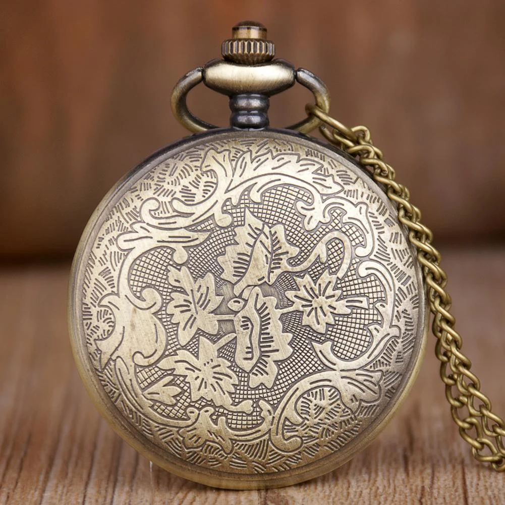 Unique Retro new Bronze Steampunk Hollow Gear Design Quartz 2025 Pocket Watch with Necklace Chain Leisure Pendant Gift Men's Clock