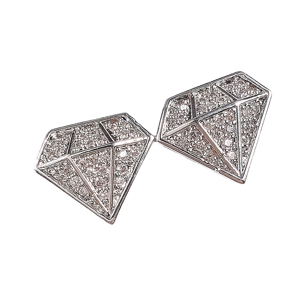 Stud Earrings New Diamond Model Stud Earrings 925 Sterling Silver Zircon Stud Women Geometric Crystal Gold Earrings Luxury Jewelry Exquisite Gift