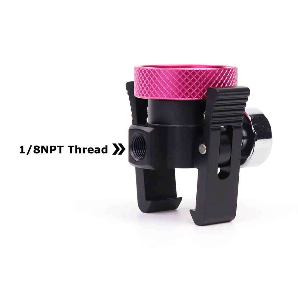 SODA Pink Quick Connect CO2 Cylinder Refill Adapter On/Off Adaptor With Bleed & Gauge & Quick Plug & DIN477