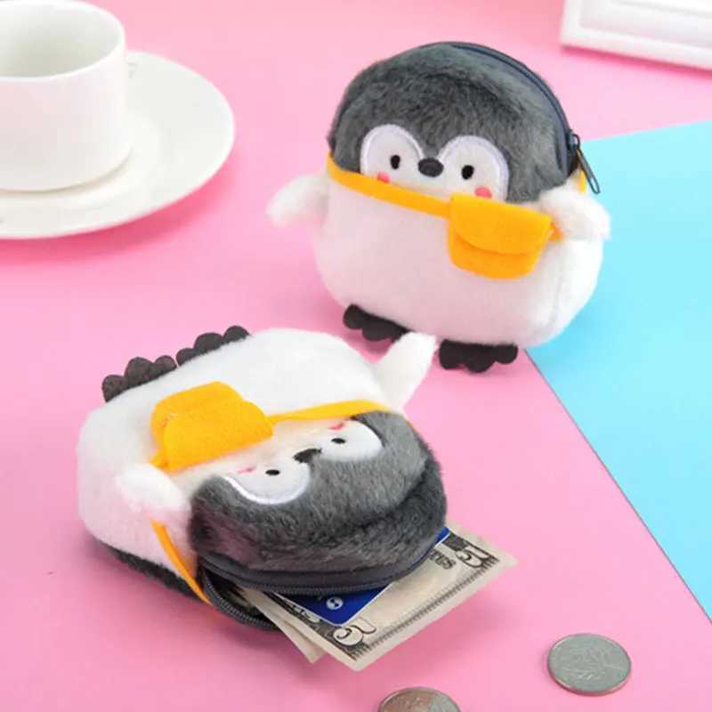 Children Plush Coin Purse Carto Cute Small Fresh Soft Plush Zipper Change Purse Mini Lovely Girl Mey Card HolderXJ241111