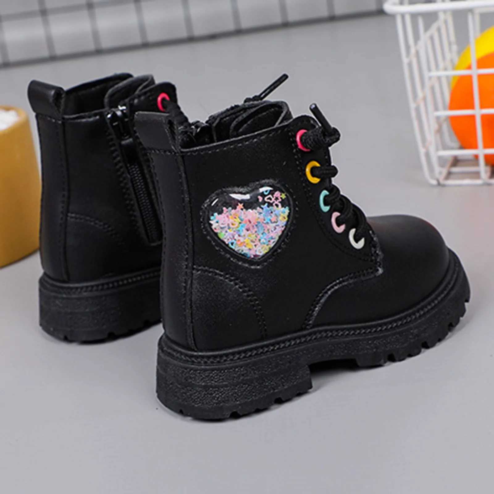 Fashion Girls Boots Autumn Soft Leather Platform Boots Childrens Round Toes Short and Fat Childrens Shoes Casual Anti slip Ankle Boots M241102