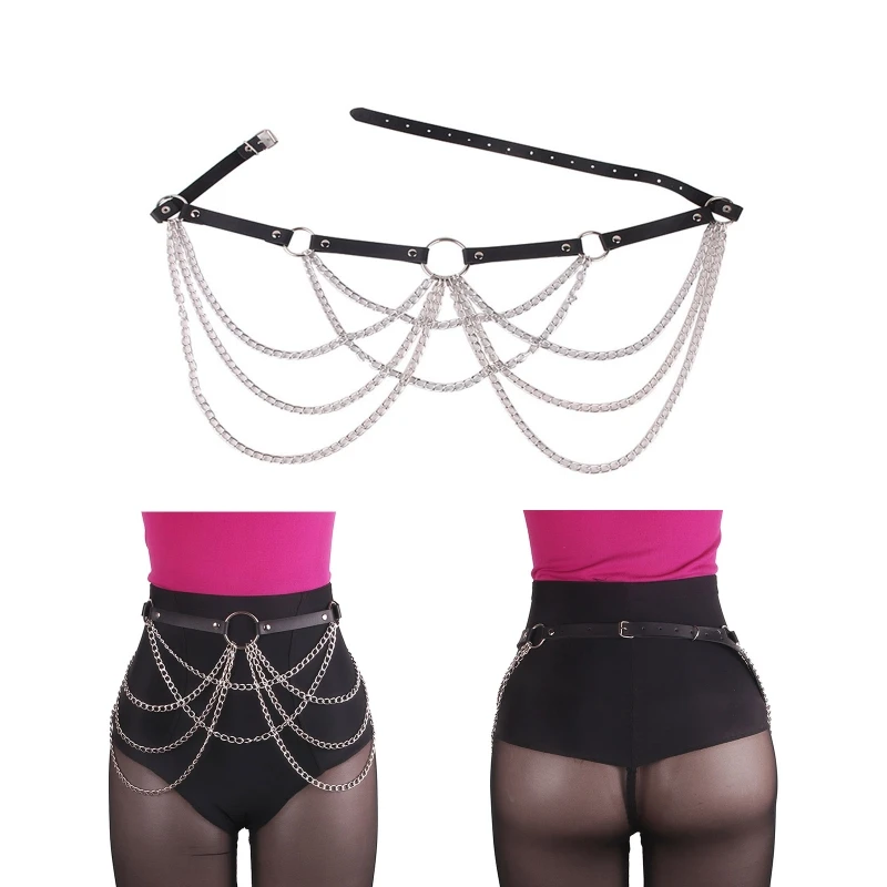 Punk Waist Chain Gothic for Women Layered Body Belt with new Adjustable 2025 Chain Waist Chains for Halloween Jewelry