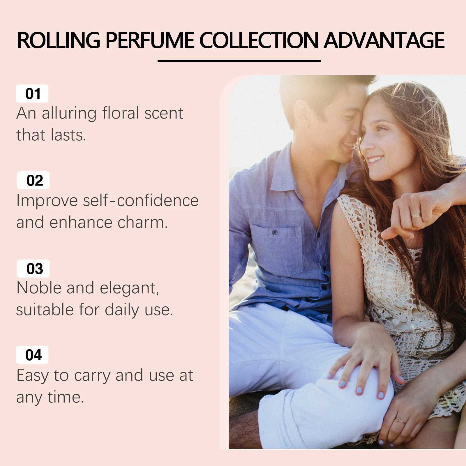 Pheromone roll lily perfume suitable for women lasting scent charming rose perfume non greasy elegant portable perfumeW241102