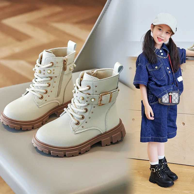 Girls PU leather ankle boots childrens UK soft soled leather boots anti slip outdoor shoes new fashion childrens short boots M241102