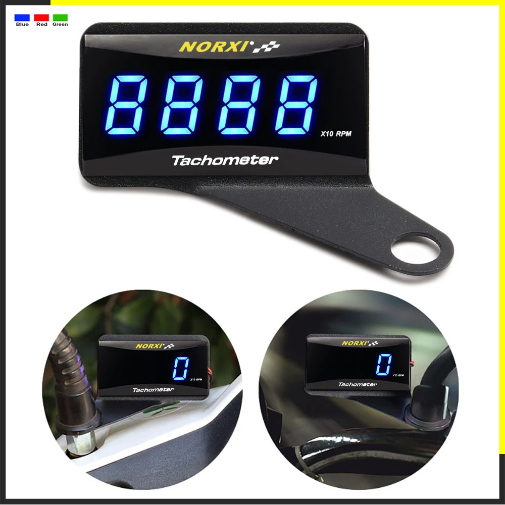 Motorcycle Mini RPM Meter Digital Square LCD Display Engine Tach Hour Meter Tachometer Gauge for BMW YAMAHA KAWASAKI Racing