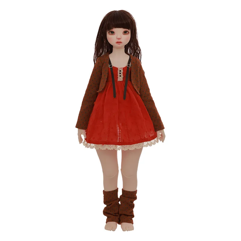 Chae BJD Doll 1/4 Brown Waistcoat And Orange Skirt Girl 2025 Toys new High Quality Collection