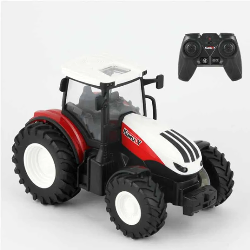 RC Tractor Trailer with LED Headlight Farm Toys 2.4GHZ 1/24 Remote Control Car Truck Farming Simulator for Children Boy Gift
