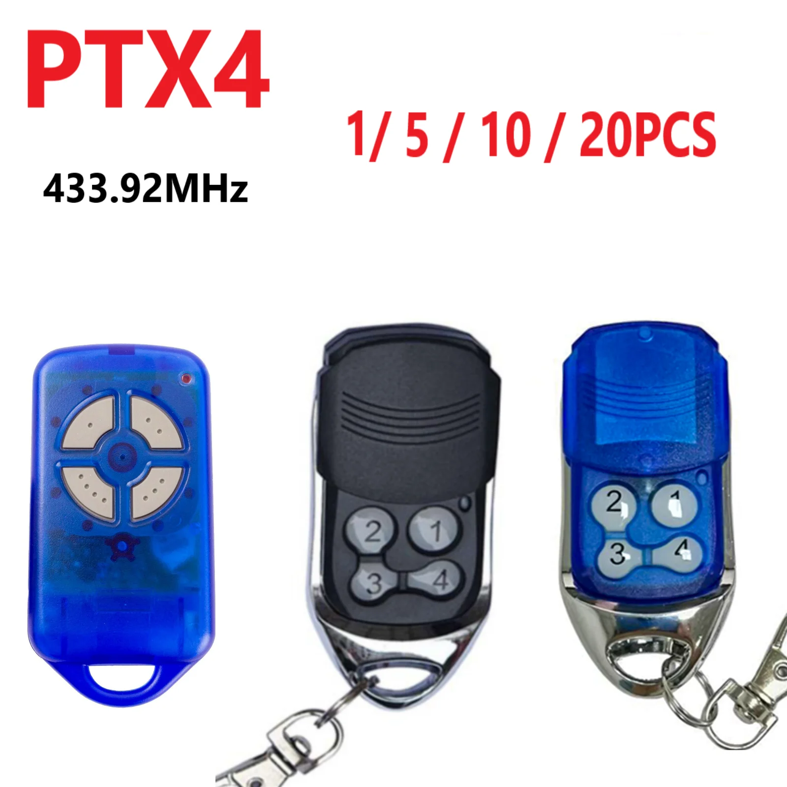 For ATA 2025 PTX4 Remote Control Garage Door new Opener Blue Pink 433mhz Rolling Code Compatible SecuraCode CRX-1 CRX-2 AM Receiver