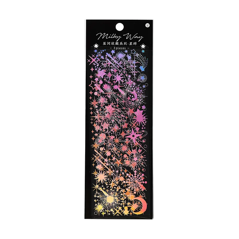 MOHAMM 3 2025 Sheets PET Waterproof Bronzing Hot Sier Decorative Stickers new for Scrapbooking DIY Collage Material