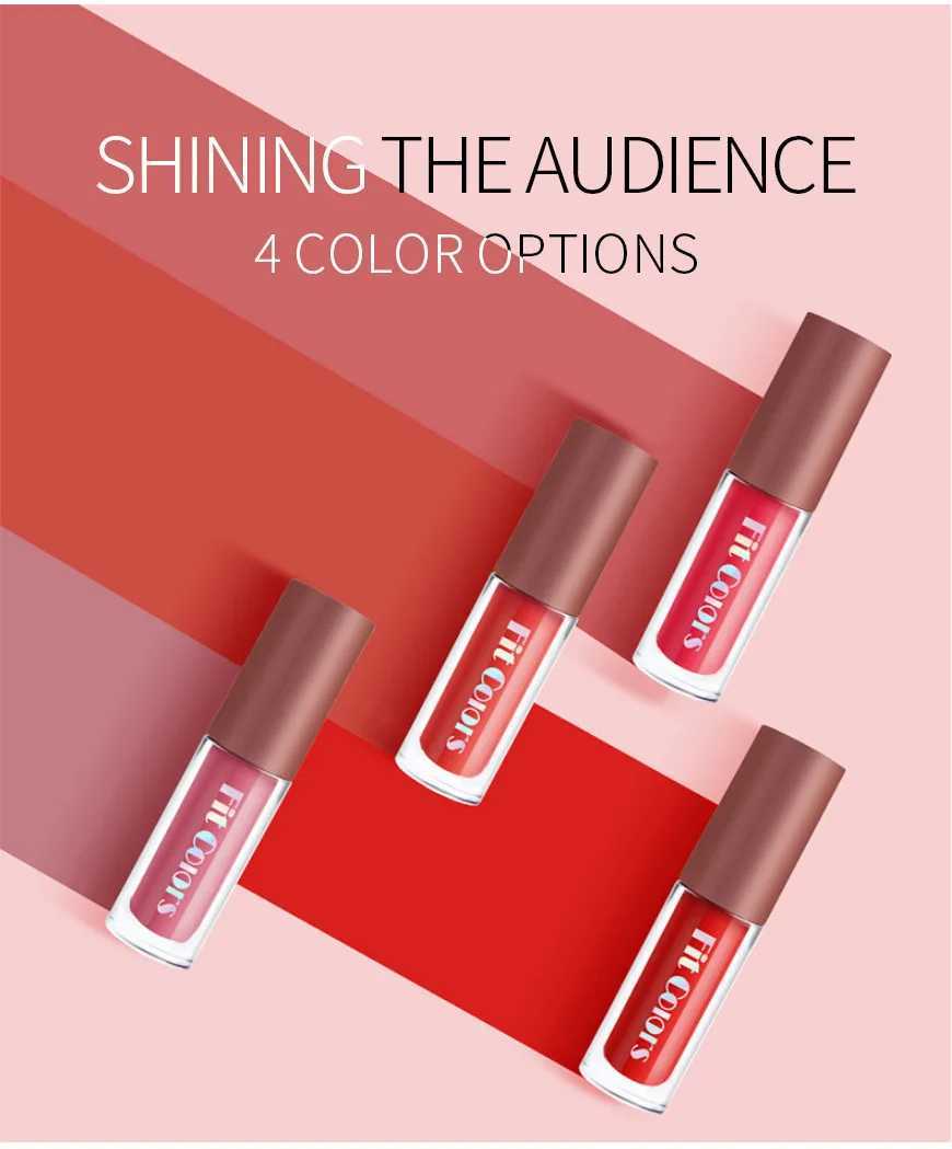 Fit Colors 4-piece Lip Gloss Set Matte Velvet Durable Fruit Stickless Cup Easy Color Diamond Lip Gloss Set W241101