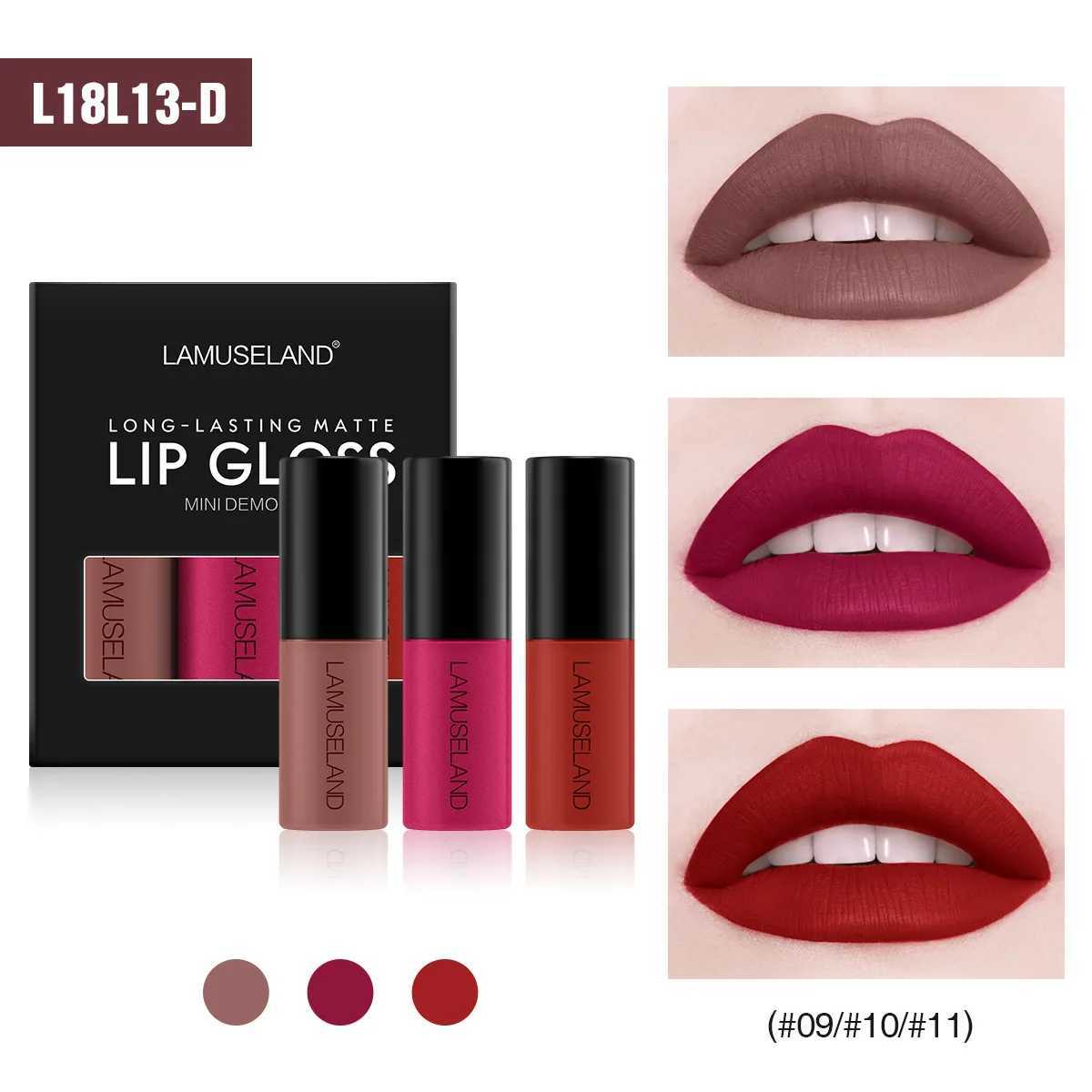 Mini 12 color liquid lip gloss waterproof glue free 24 hour long lasting velvet matte lipstick lip gloss cosmetics care W241101