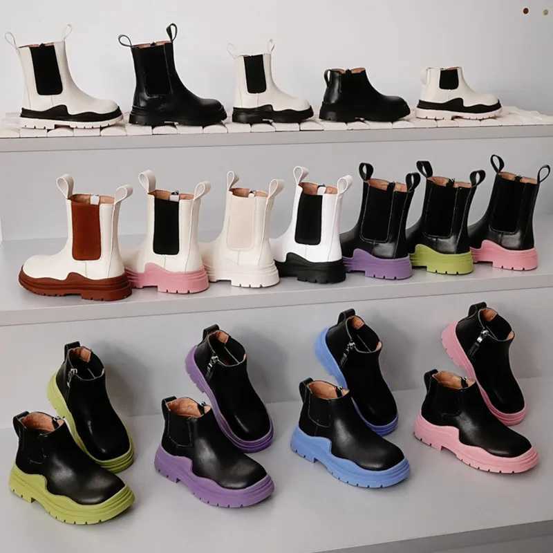 Childrens chimney boots spring/summer new fashionable leather boots childrens round toe casual shoes XZ169 M241102