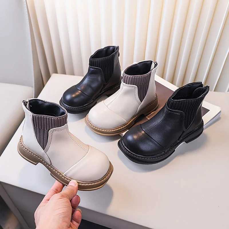 Childrens Short Boots Solid Color Versatile Boys and Girls Ankle Boots Strap Back Zipper New Childrens Boots UK Sled M241102