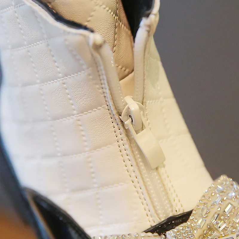 Fashion girls childrens leather shoes autumn and winter bow childrens boots size 26-36 M241102