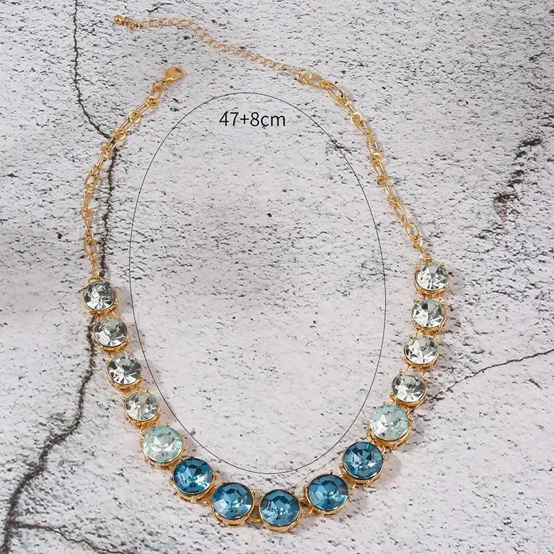 Obega Paved Crystal Cuban Link Chain Necklace for Women Hip 2025 Hop new Iced Out Round Tennis Chain Choker Jewelry pendants