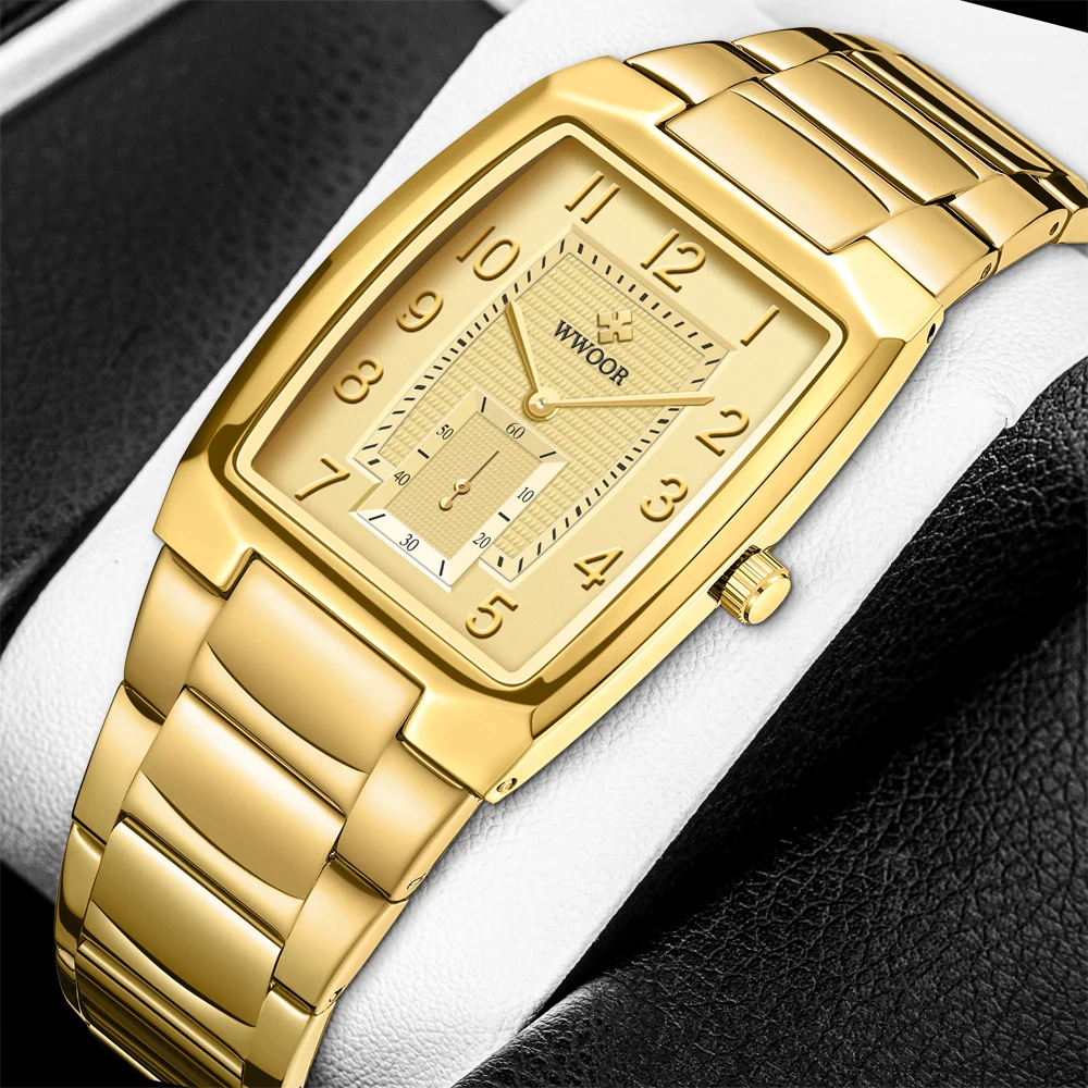 WWOOR 2022 New Gold Women new Watches Creative Steel Women's Bracelet Wrist Watches Ladies Square 2025 Waterproof Female Relogio Feminino