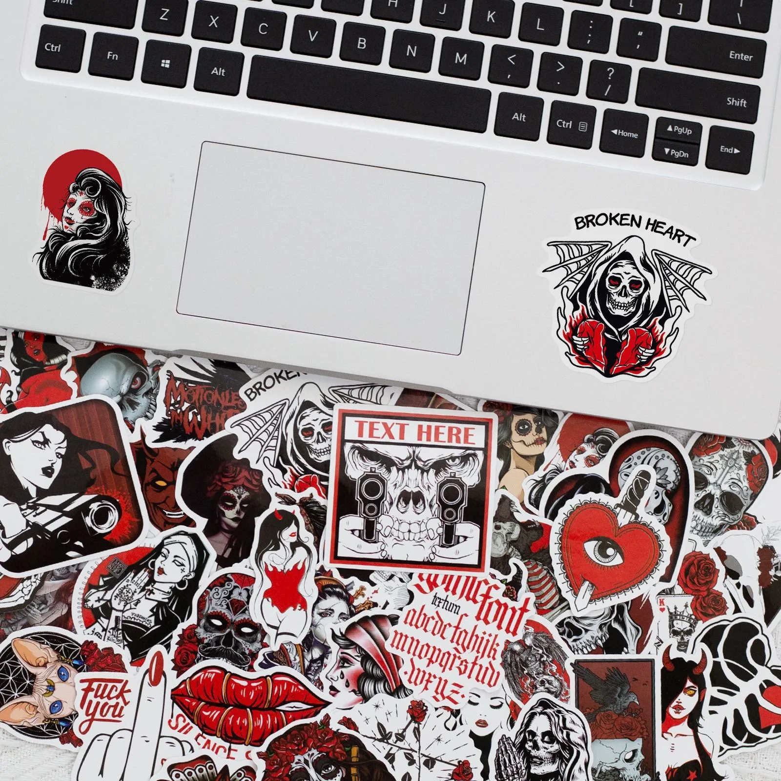 50Pcs Horror Skull Gothic Stickers Aesthetic Decals Phone Laptop 2025 Helmet Guitar Motorcycle Graffiti Cool new Sticker Toys Decor