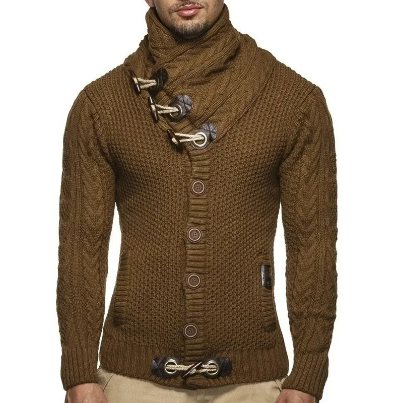 Winter Cardigan Men Wool Jackets Thick Coats Mens Clothing Knitted Sweatercoat Button Coat Male Sweater Top 241024