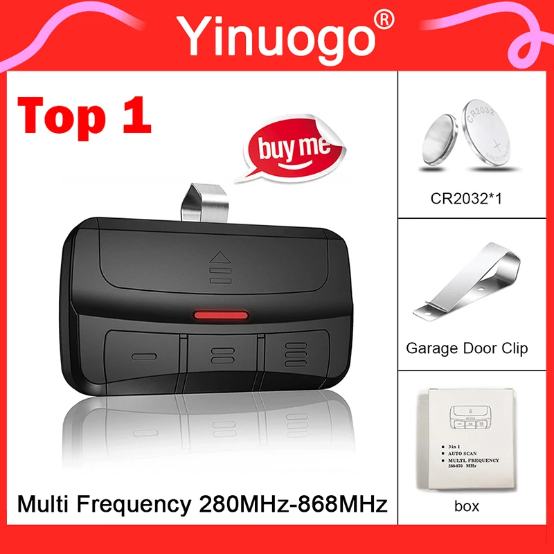 3 in 1 MultiFrequency 280MHz-868MHz Garage Door new Remote Control Gate Opener Duplicator 2025 433.92MHz For Rolling Code and Fixed Code
