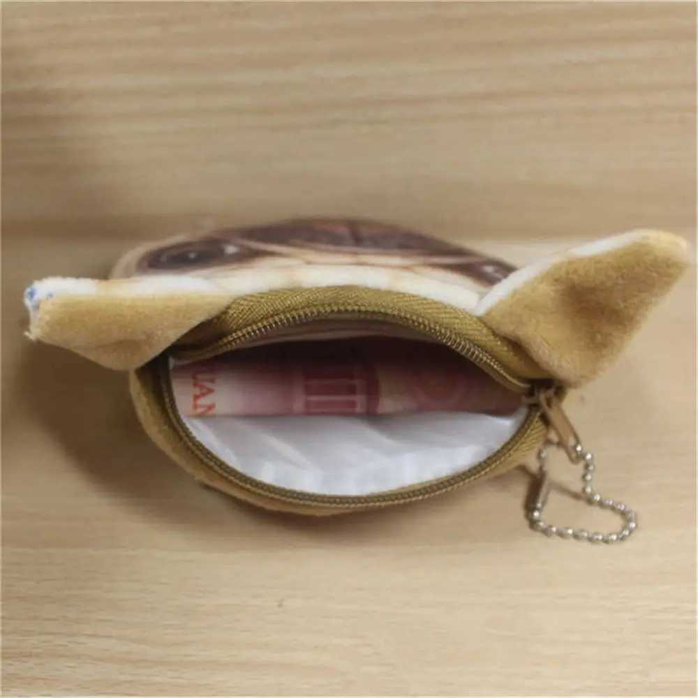Cute Mini Coin Purse Animal Face Carto Dog Bag Plush Zipper Children Girls Wallet Card Key Holder Handbag Bag Headset BagXJ241111