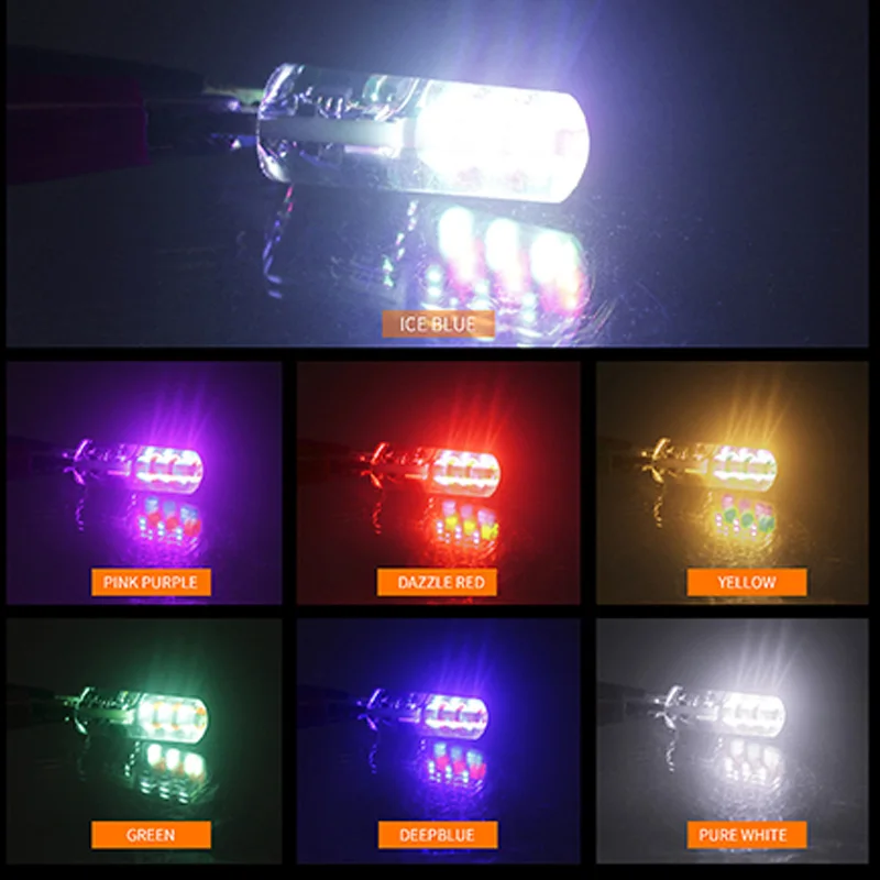 T10 W5W RGB LED Canbus 194 168 W5W 5050SMD Car Dome Reading Light new Auto Clearance Lamp RGB LED Bulb With 2025 Remote Controller 12V