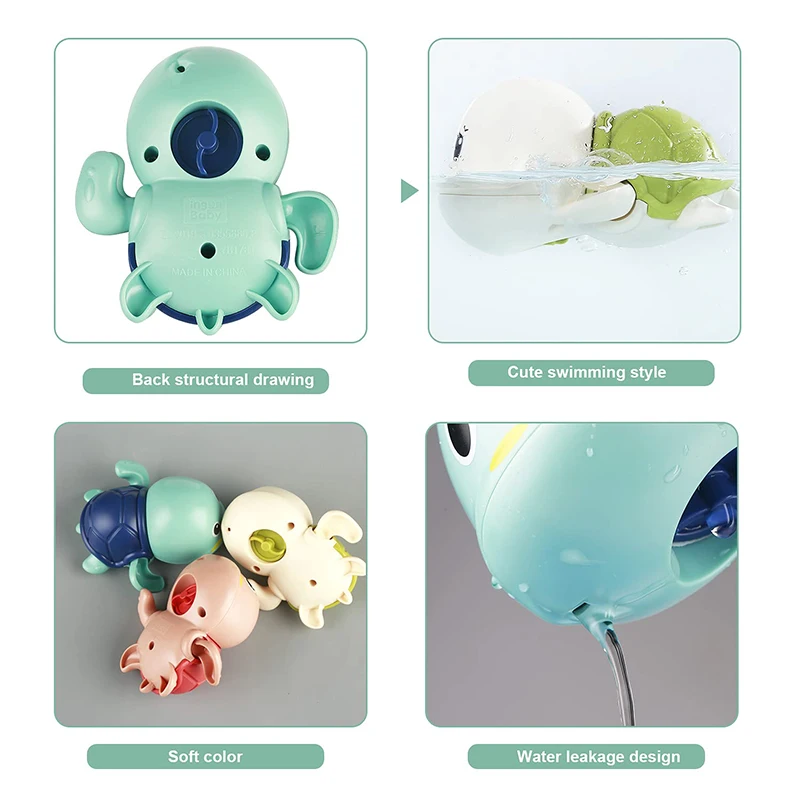 Bath new Toys Cute Swimming Turtle Floating Wind Up Toys New Born Toddlers Bathtub 2025 Water Preschool Pool Toys For Baby Gifts
